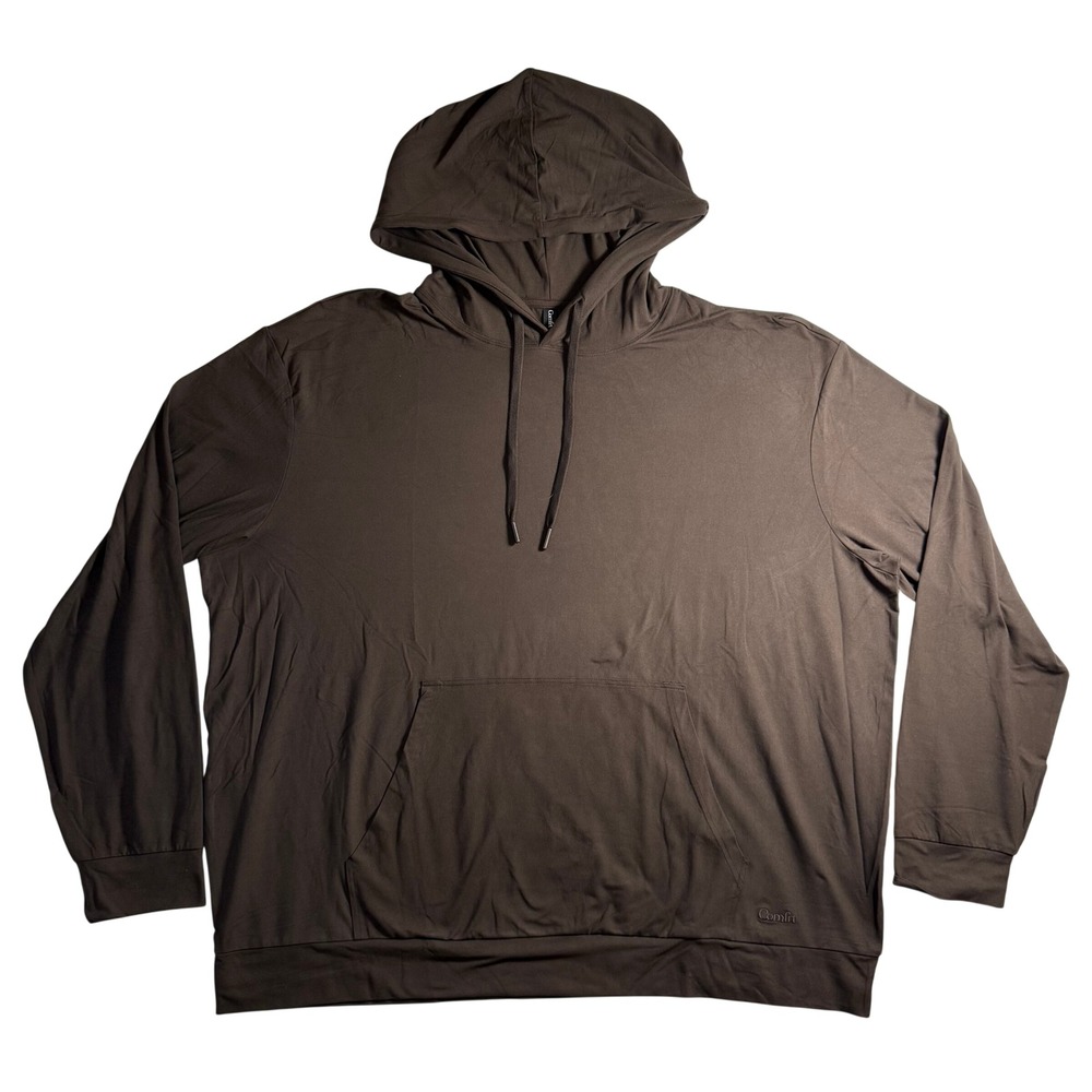 Comfrt AllDayJersey Hoodie Espresso Brown 3XL Relaxed Fit Lightweight NEW